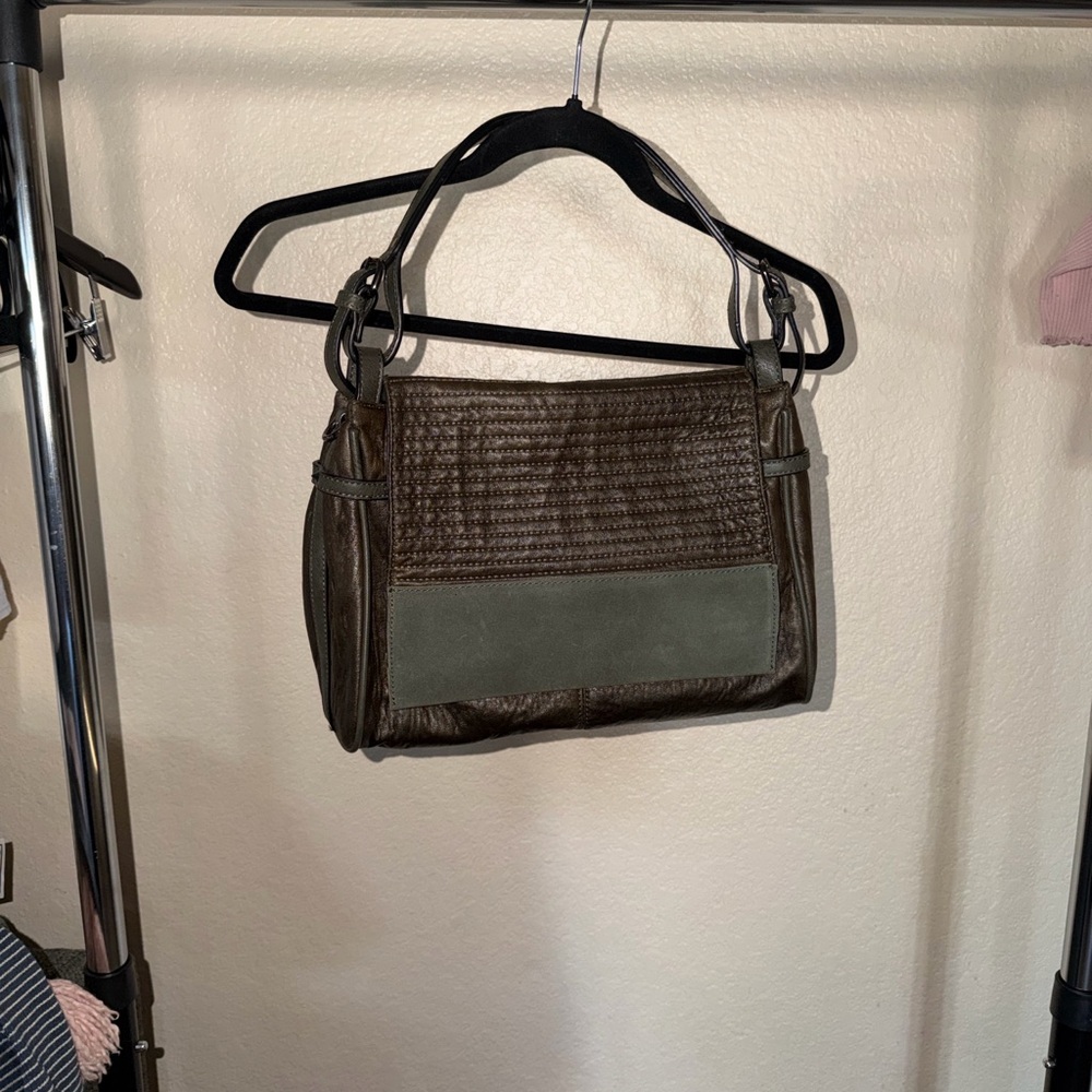 Moda Luxe Brown and Green Shoulder Bag